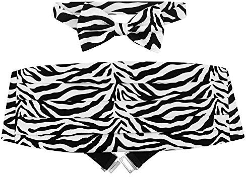 Kummerbund & Fliege Set Kummerbund Fliege Zebra Skin Print Design