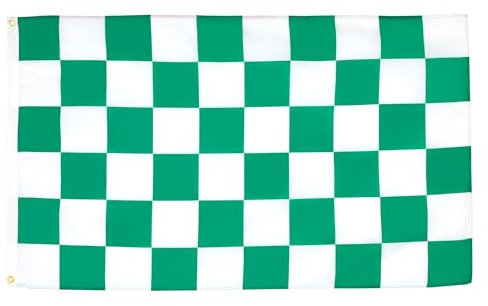 AZ FLAG Bandiera A Scacchi Verdi E Bianchi 150x90cm - Bandiera Scacchiera Verde E Bianca 90 x 150 cm