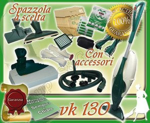 S&G group ASPIRAPOLVERE USATO GARANTITO FOLLETTO VK 130 + BATTITAPPETO EB + ACCESSORI TUBO