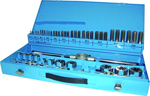 53-tlg. Gewindeschneidsatz HSSG, DIN 352, M3 - M20, im Metallkoffer