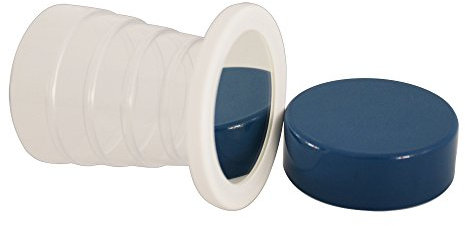 Klappbecher transparent mit Spiegel, DDR Inhalt ca. 125 ml Farbe transparent/blau