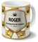 printplanet Tasse mit Namen Roger - Motiv Mitarbeiter des Monats - Namenstasse, Kaffeebecher, Mug, Becher, Kaffeetasse - Farbe Weiß