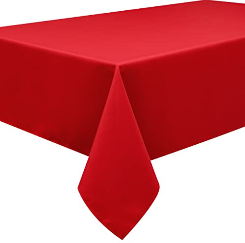 Home Direct Nappe de qualité Lourde, Facile d'entretien Carrée 180 x 180 cm Uni Rouge