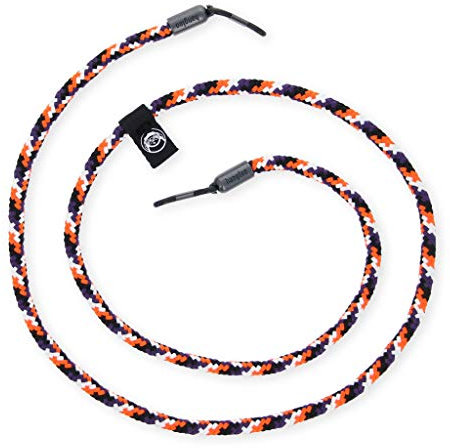 hangloo - Das hochwertige Brillenband | Name: Carrot Cake | Farben: Orange, schwarz, weiß und grau