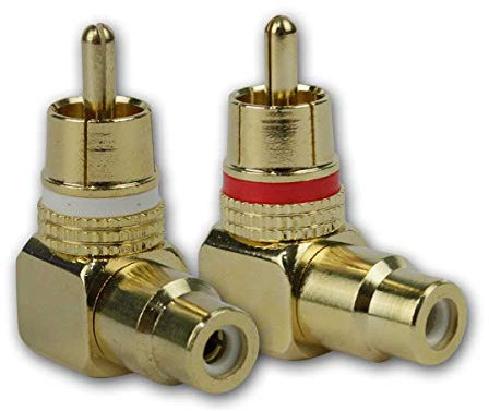 Dynavox Lot de 2 connecteurs RCA coudés plaqués Or