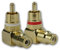 Dynavox Lot de 2 connecteurs RCA coudés plaqués Or