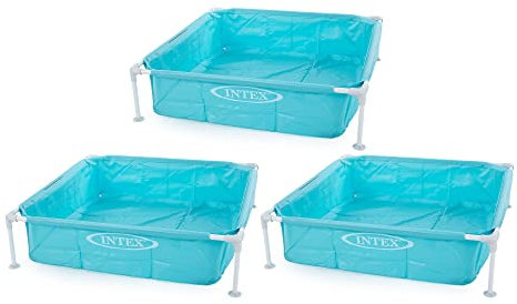 Intex 4ft x 4ft x 12in Mini Frame Kids Beginner Kiddie Swimming Pool (3 Pack)