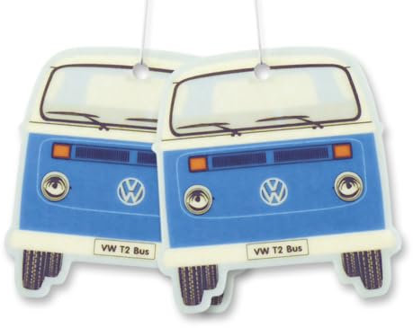 BRISA VW Collection - Volkswagen T2 Bulli Bus Luft-Erfrischer, Duft-Spender, Duft-Baum fürs Auto/KFZ (Sport-Fresh/Blau/2ER Set)