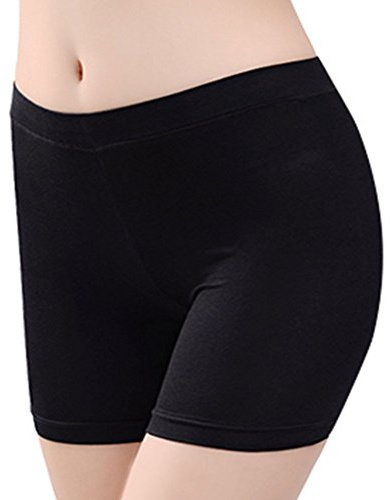 IBLUELOVER Panty Coton Modal Legging Courts sous-Vêtement Culotte Femme Pantalon Lingerie sous Robe Shorts de Sécurité Taille Haute Slip Dentelle Yoga Danse Ballet Tennis,B Noir,Taille unique