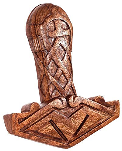 Windalf Wanddeko Ragnar h: 24 cm Wikinger Thorshammer Vikings Deko Handarbeit aus Holz