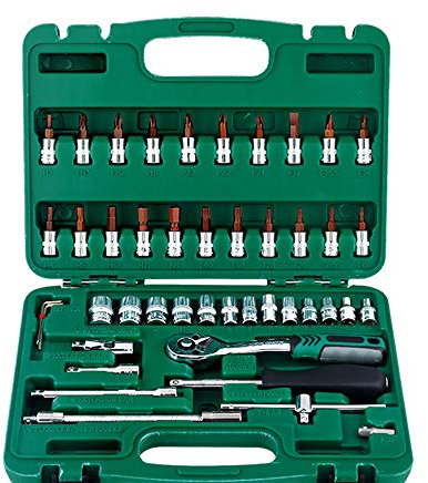 SSCYHT Steckschlüssel und Bitsatz Grosser Steckschlüssel Perfektes Auto/Home Basic Repair Tool Kit mit Steckschlüsselsatz 53tlg,46 Piece Set
