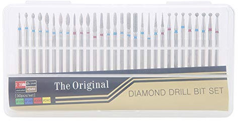 30 Unids/set Brocas para uñas Set Brocas para cutículas de diamante Brocas de acrílico Lima para uñas Herramientas de arte de uñas para manicura Pedicura Uso de salón en casa