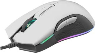 NEWSKILL EOS ratón Gaming RGB alámbrico Negro 16000DPI 10 perfiles configurables Sensor óptico PMW3360 Blanco
