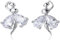 Kristall Ballett Tänzer Sterling Silber Ohrstecker Ohrringe für Frauen Mädchen Nickel Free Tiny Small Dancing Ballerina Knorpelmanschette Tragus Lucky Post Zierlich Süßer Schmuck Geschenk für Tochter