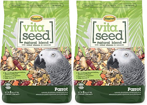 Higgins 2 Pack of Vita Seed Natural Blend Parrot Food, 5 Pounds Each