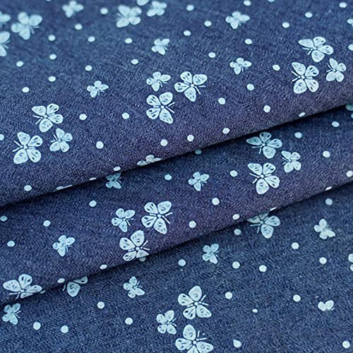 ZXC Jeansstoff Meterware 100% Baumwolle 150 cm Breit 1m Meterware Der Zum Nähen Von Kleidung,Beliebten Jeans,Vorhängen Und Wohnaccessoires Verwendet Wird(Color:Dunkelblau)
