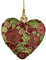 Christbaumschmuck Figur Deko Herz breit Blumen Hänger Weihnachten Handarbeit 10,5cm hoch (rot-grün-Gold)