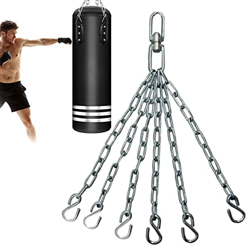 YNR Young & Relentless 3 4 6 Strand Hanging Heavy Duty Steel Chains & Swivel MMA, Boxing Heavy Duty Punch Bag Chain hANGER (6 Chain)