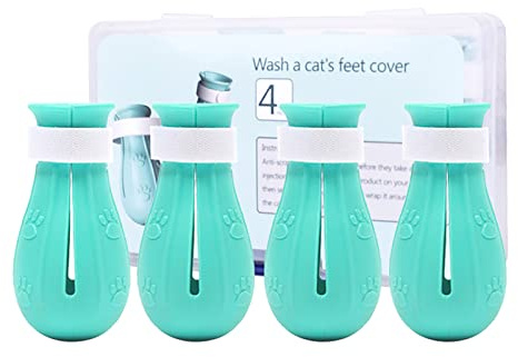 4Pcs Cat Silicone Boots, Adjustable Pet Paw Protectors