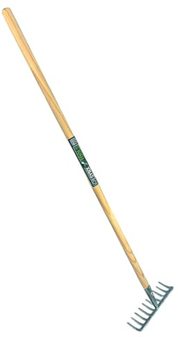 Synx Tools Gartenrechen 10 Zähne verzinkt Rechen - Rechen - Laubrechen - Bodenbearbeitungsmaschinen - Unkrautentferner - Gartenartikel - Komplett Inkl. 160cm Stiel