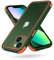 MobNano Ultra Thin Hybrid Clear iPhone 13 Mini Case. iPhone 12 Mini Case, Silicone Shockproof Bumper, Transparent hard Slim Back, 360 Full Body iPhone 13 12 mini Cover - Green/Orange