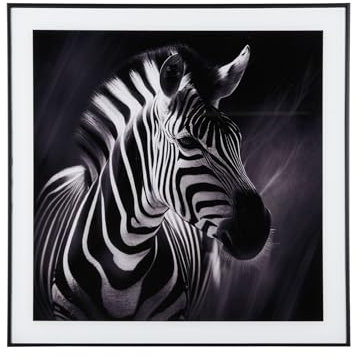 Present Time - Schwarz-Weiß-Zebra-Kunst-Bilderrahmen