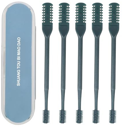 ‎CTDMJ Nasenhaartrimmer 5 Stück Nasenhaarschneider Nasenhaarentferner Nasenhaar Rasierer für Frauen, Männer, Doppelkopf Nasenhaartrimmer mit mit Rotierende Nasenhaarreinigungsbürste,Ohne Strom