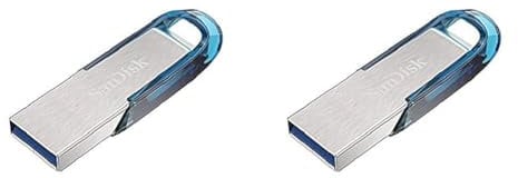 SanDisk Ultra Flair 64 GB USB 3.0 Flash Drive, Upto 150MB/s read - Blue (Pack of 2)