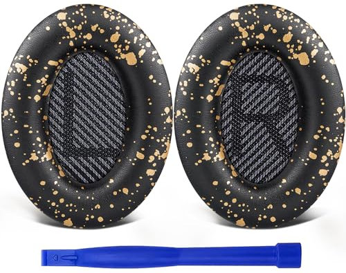 SoloWIT Professionelle Ersatz Ohrpolster für Bose QuietComfort 35 (QC35) und Quiet Comfort 35 II (QC35 II) Over-Ear-Kopfhörer, weicheres Leder, Geräuschisolierungsschaum