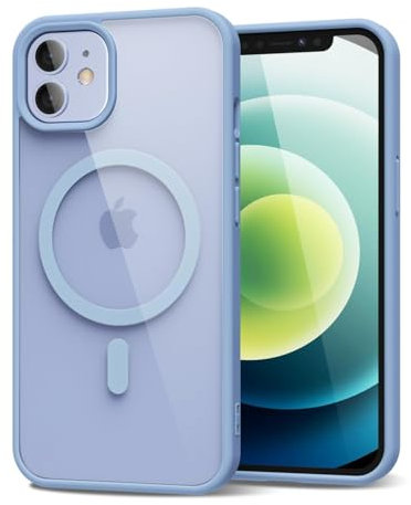 oakxco for iPhone 12/ iPhone 12 Pro Case Clear Magnetic Compatible with Magsafe, Thin Slim Transparent Non Yellowing, Hybrid Soft Silicone Bumper & Hard Plastic Protective Cover for Women, Light Blue
