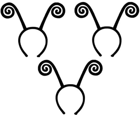 Miya 3 x Schwarze Bienen-Stirnbänder, Schmetterling, Ameisen, Haarreif, Haarschmuck, kreative Haarband für Fasching, Geburtstag, Halloween