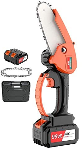 NOALED Mini Motosierra, Motosierra inalámbrica de Mano, Motosierra eléctrica portátil inalámbrica de 21 V y 4 Pulgadas, pequeña Sierra con batería Recargable para árbol de Patio B