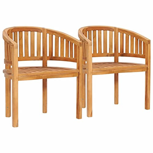 Rantry Bananenstühle 2 Stk. Massivholz Teak Stuhl Model48019