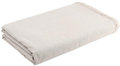 JAPCHET 1,5 x 4 m Baumwolle und Leinen Stoff Einfarbig Leinenoptik Stoff zum Basteln Tischdecken Handarbeiten Dekoration Stickerei - 150cm Breite 400cm Länge