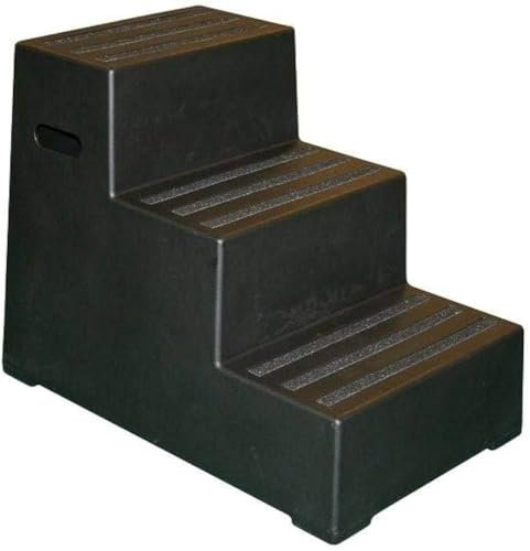 3 Tread Moulded Step - Horse Mounting Block in Black