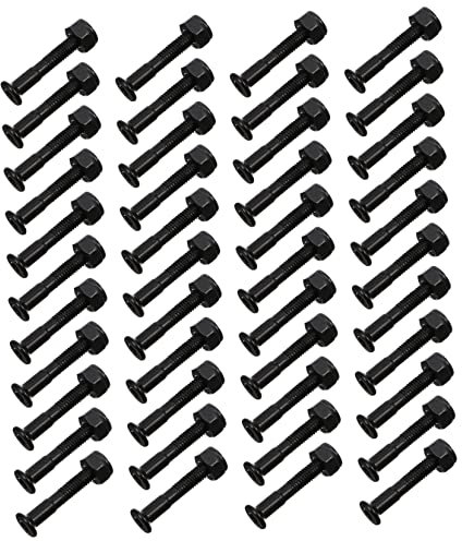 BCOATH 40sätze Skateboard Befestigungsschrauben Ersatz Schwarz Montage Schrauben Set Aus Stahl Mit Muttern Für Skateboard-