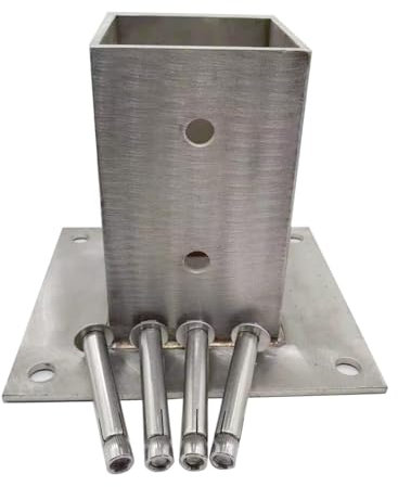 Kit per pergola con base quadrata in cemento resistente, 7,9 x 7,9 cm, con viti e raccordi, supporto per cancello di recinzione, 80 x 80 mm, per pali da 2 x 2, 3 x 3, 4 x 4, 5 x 5, 6 x 6, 8 x 8