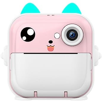 Kioball 16G Memory Children Mini Camera HD Digital Photography Camera Instant Print Camera for Girl Christmas Pink