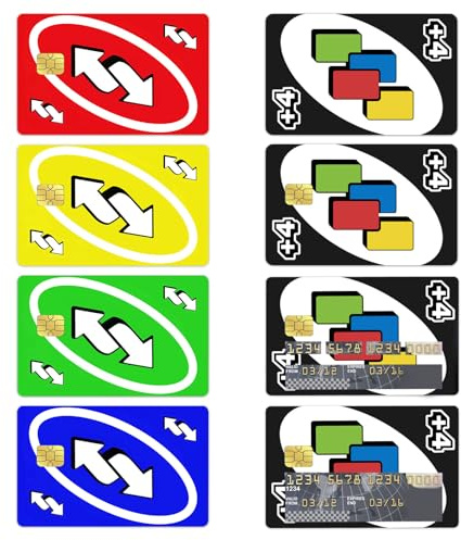 8 Stück Kreditkarten-Skins, Debitkarten-Aufkleber, Debitkarten-Aufkleber für kleine Chips, abnehmbare und wasserdichte Kreditkartenhaut (bunt)