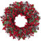 Türkranz Weihnachten mit roten Beeren, Ø45/55CM Haustür Weihnachtskranz, Winter künstliche Tür Kranz mit roten Beeren für innen und außen Dekoration (A/55CM)
