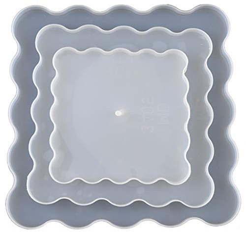 Silikonharz Quadratische Form Tablettform 3 Etagen Geodenplatte Epoxidharz Gussformen Für Die Herstellung Von Heimdekorationen Geschenk