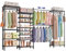 Taotigzu Expandable Metal Wardrobe Clothes Rail with Shoe Rack, Heavy Duty Clothes Rack Coat Rails Garment Rack with Adjustable Storage Shelves, Freestanding Large Wardrobe with Hanging Rod and Hooks