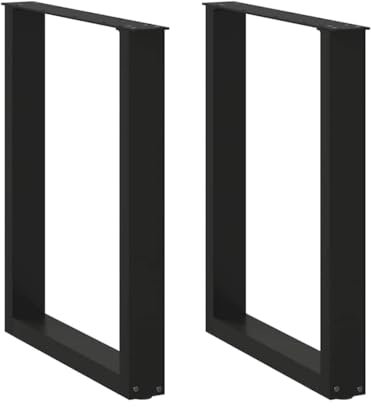 vidaXL Couchtischbeine U-Form 2 Stk. Schwarz 70x(72-73) cm Stahl, Tischbein, Tischbein Metall, Esstischbein, Möbelbein, Schreibtischbein