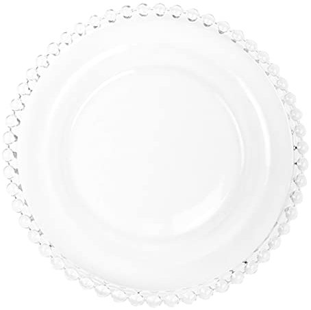 SHOWERORO 1 Pcs Plaque De Jante Perle Assiette De Diner Assiettes De Fromage Assiettes à Déjeuner Assiette à Salade Claire Assiettes à Collation Assiette Apéritive Ronde Transparent Un Verre