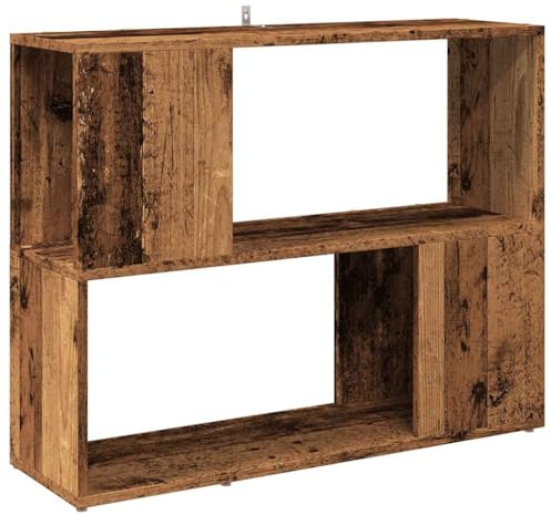 vidaXL Bücherregal/Raumteiler Altholz-Optik 80x24x63 cm, Bücherschrank, Standregal, Büroregal, Raumteiler, Aktenregal, Aufbewahrungsregal, Raumtrenner