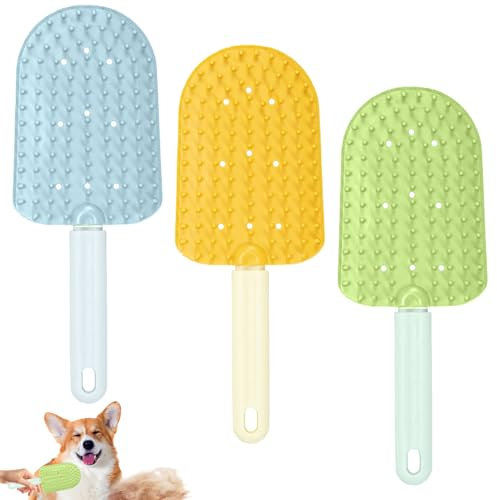 Haustier Eiscremec Massagekamm, 3 pack Cat Tongue Comb, simulierter Katzenzungenkamm, Kamm für Katzenzunge, Katzenzungenbürste, Katzen Kamm, Katzenbürsten, für Haustierpflege und Haarausfall
