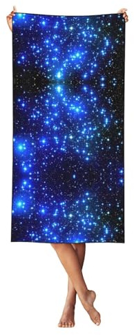 Duschtücher mit Galaxie-Stern-Aufdruck, übergroß, für Erwachsene, schnell trocknend, leicht, für Reisen, Pool