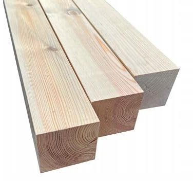 ABAZO Kiefernkantholz Holzpfosten Zaunpfosten Kiefernbrett getrocknetes, gehobeltes Holz Abschnitt 9x9 cm (2, 200cm)