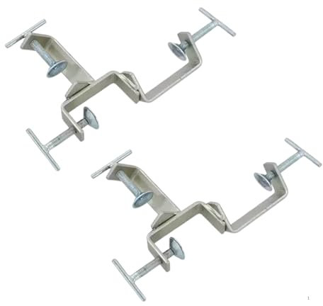 2pcs 3-Way Timber Adjustable Clamps for Bricklaying | Zinc-Plated Profile Clamp | Setting Out Brick Laying Tool (76 x 76mm to 38 x 38mm)