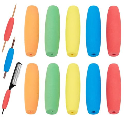 NICENEEDED 10 PCS Foam Grip Tubing, Adaptive Utensils Grip Tubing, Cutlery Padding Grip Built up Handle for Elderly